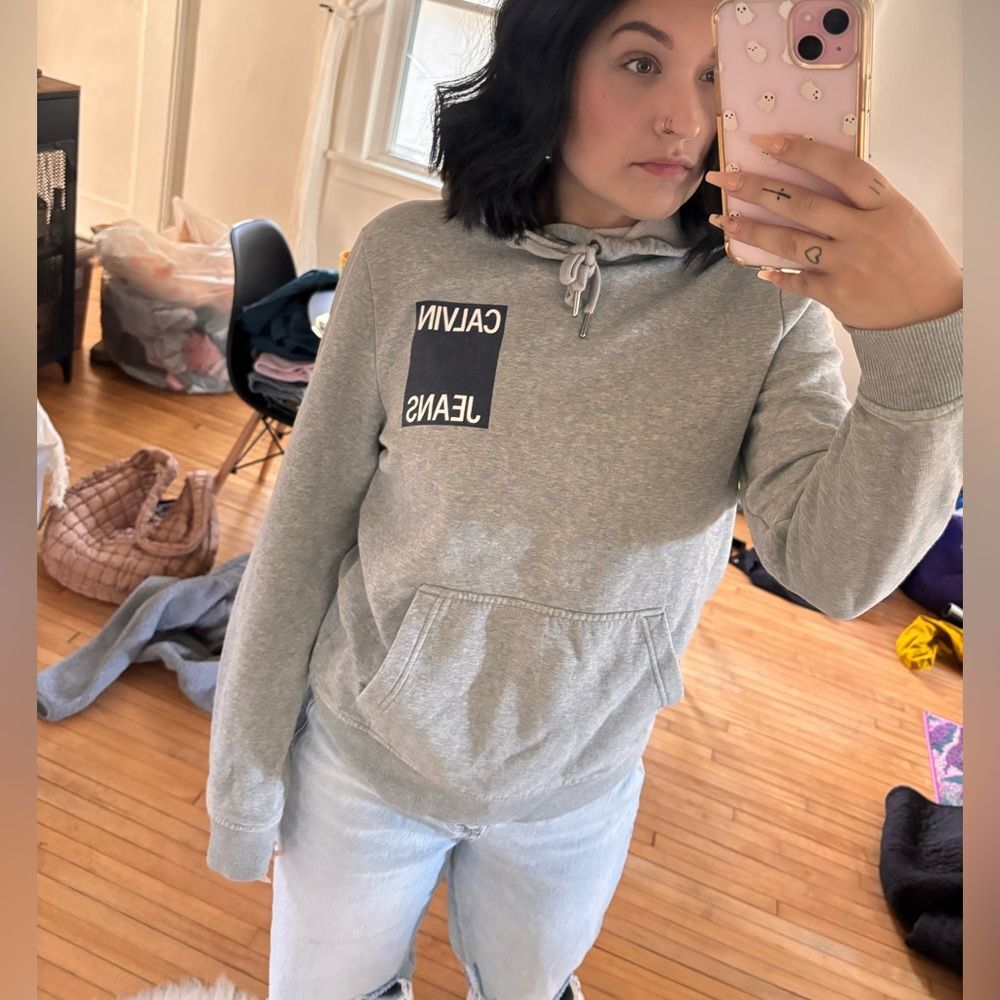 Calvin Jeans Light Gray Women's Hoodie